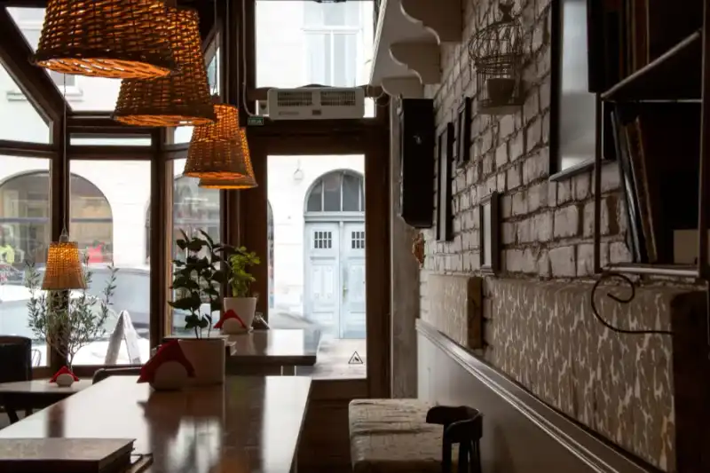 Carl's Coffee Bailey Street shopfront interior, timber counter with hand-poured espresso