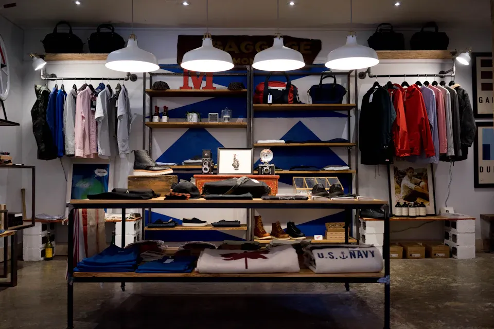 Sarah's quiet natural clothing store layout